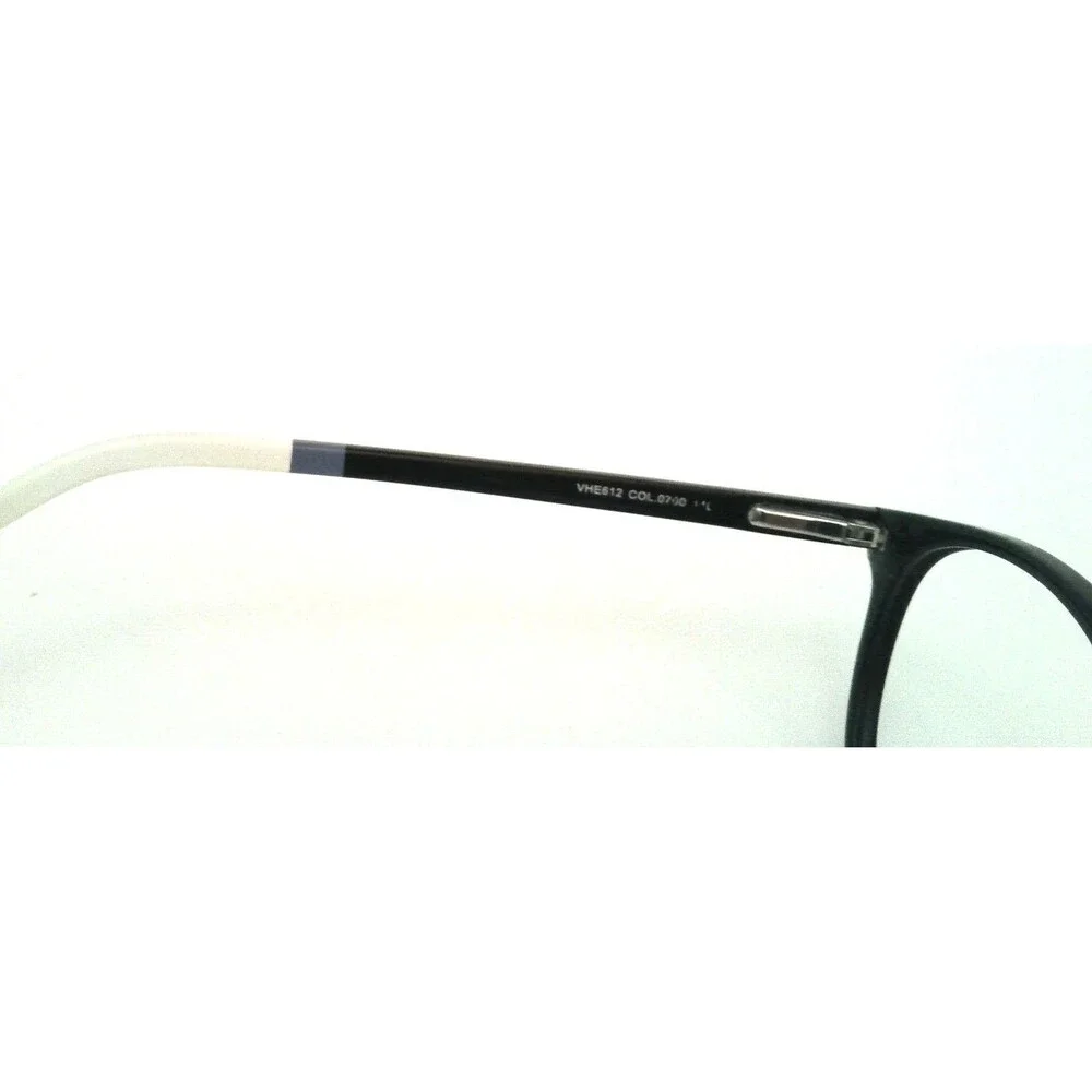 Carolina Herrera VHE612 Black & White Eyeglass Frames Women's Round Cat